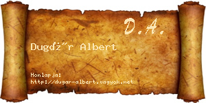 Dugár Albert névjegykártya