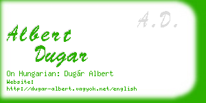 albert dugar business card