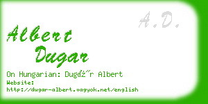 albert dugar business card